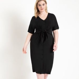 Eloquii Tie Waist Button Front Dress